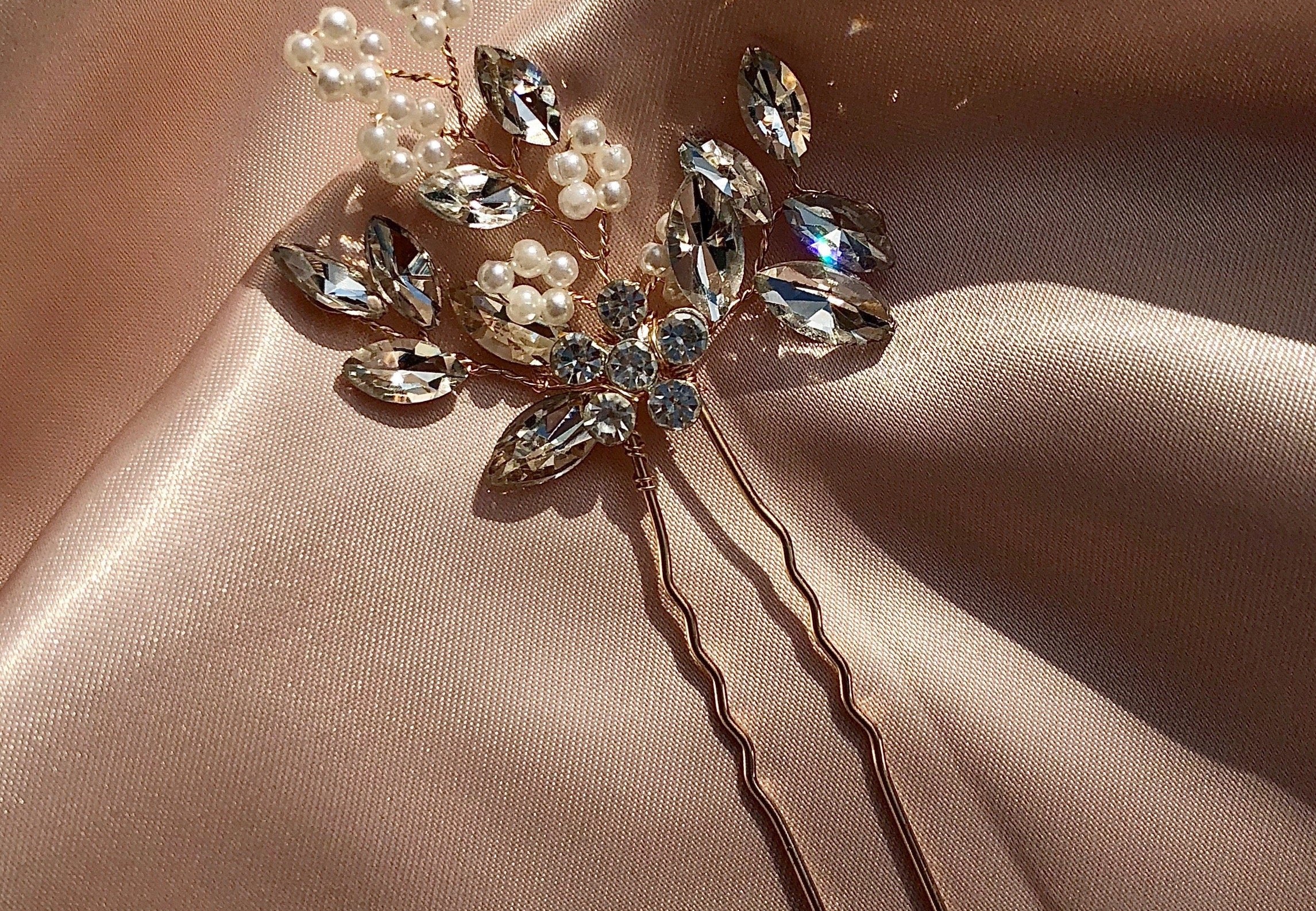 Crystal Pearl Hair Pin