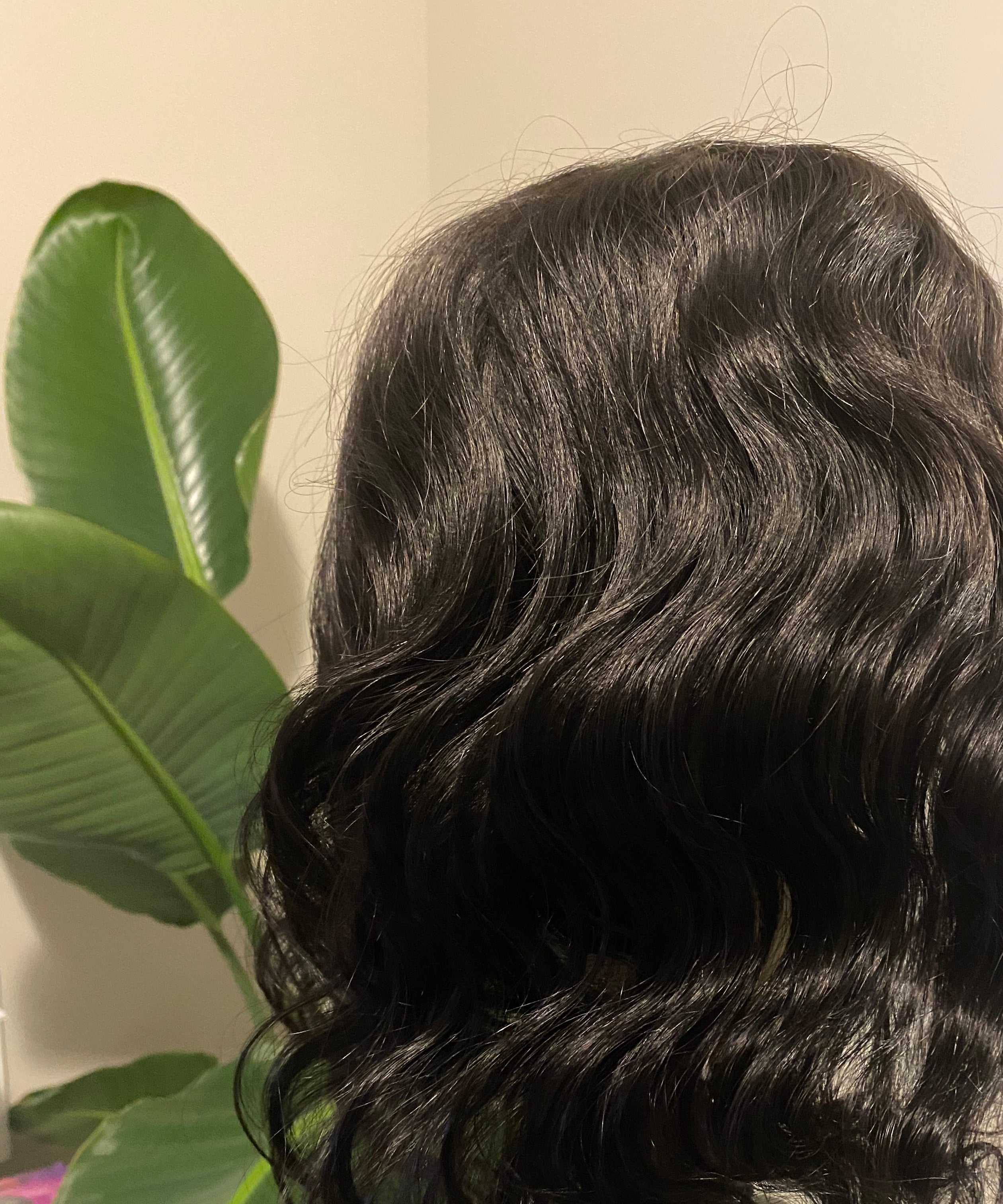 Wigs Full Coverage Topper - 100% Luxury Human Hair Wavy Natural Black / 14' - The Extension Bar