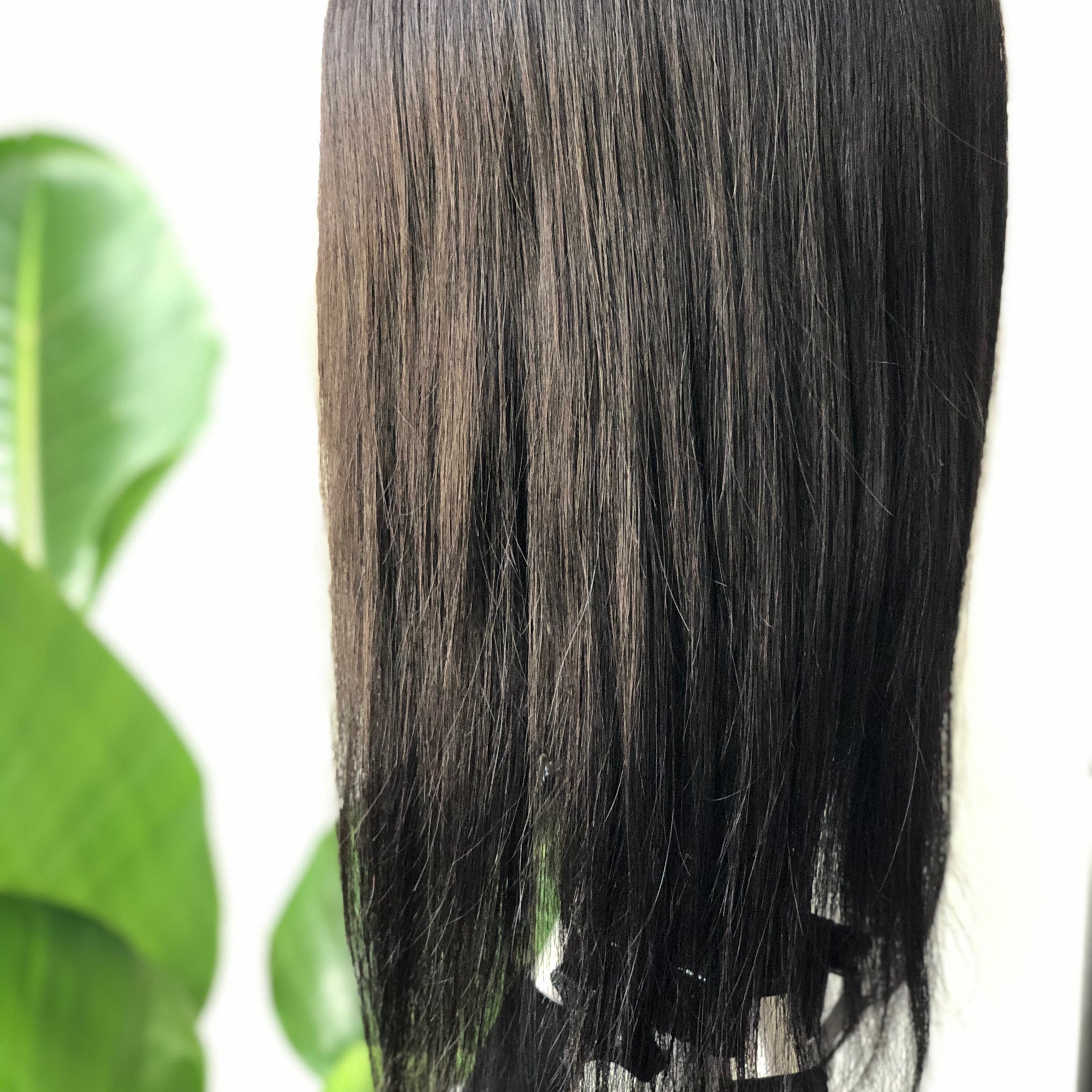 Wigs Full Coverage Topper - 100% Luxury Human Hair Straight Natural Black / 14' - The Extension Bar