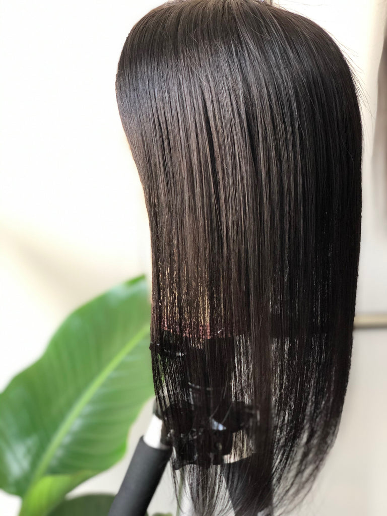 Wigs Light Coverage Topper - 100% Luxury Human Hair Straight Natural Black / 14' - The Extension Bar